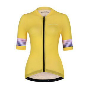 HOLOKOLO Cyklistický dres s krátkým rukávem - RAINBOW LADY - žlutá L