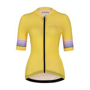 HOLOKOLO Cyklistický dres s krátkým rukávem - RAINBOW LADY - žlutá XL