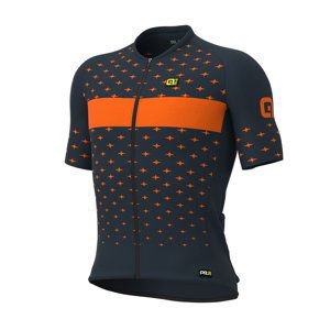 ALÉ Cyklistický dres s krátkým rukávem - STARS - oranžová/šedá L