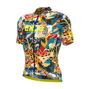 ALÉ Cyklistický dres s krátkým rukávem - PR-R KENYA - zelená/žlutá/černá/modrá/oranžová 3XL