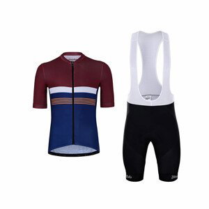 HOLOKOLO Cyklistický krátký dres a krátké kalhoty - SPORTY - modrá/černá/bordó