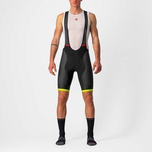 CASTELLI Cyklistické kalhoty krátké s laclem - COMPETIZIONE KIT - černá/žlutá 2XL