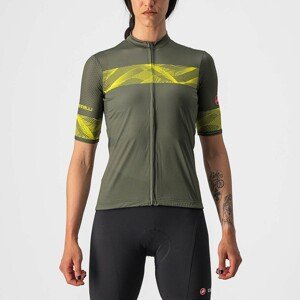 CASTELLI Cyklistický dres s krátkým rukávem - FENICE LADY - zelená/žlutá S