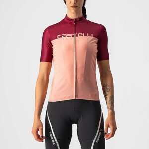 CASTELLI Cyklistický dres s krátkým rukávem - VELOCISSIMA LADY - růžová/bordó XL