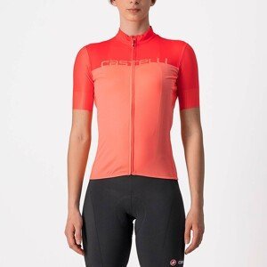 CASTELLI Cyklistický dres s krátkým rukávem - VELOCISSIMA LADY - růžová/oranžová M