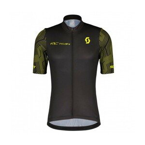 SCOTT Cyklistický dres s krátkým rukávem - RC TEAM 10 SS - černá/žlutá L