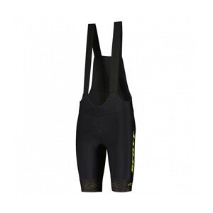 SCOTT Cyklistické kalhoty krátké s laclem - RC PRO +++ 2022 - černá/žlutá L