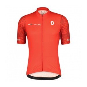 SCOTT Cyklistický dres s krátkým rukávem - RC TEAM 10 SS - červená/bílá M