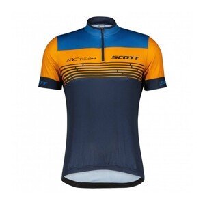 SCOTT Cyklistický dres s krátkým rukávem - RC TEAM 20 SS - oranžová/modrá M