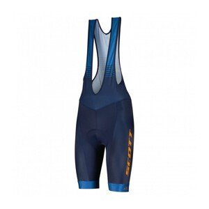 SCOTT Cyklistické kalhoty krátké s laclem - RC TEAM ++ 2022 - oranžová/modrá S