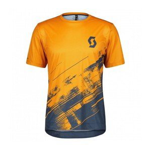 SCOTT Cyklistický dres s krátkým rukávem - TRAIL VERTIC SS - modrá/oranžová