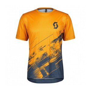 SCOTT Cyklistický dres s krátkým rukávem - TRAIL VERTIC SS - oranžová/modrá S