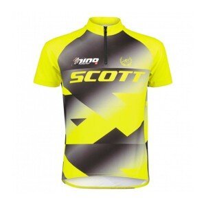 SCOTT Cyklistický dres s krátkým rukávem - RC PRO SS JUNIOR - žlutá/černá 128 cm