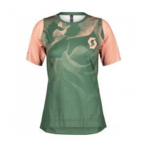 SCOTT Cyklistický dres s krátkým rukávem - TRAIL VERTIC LADY - zelená/růžová L