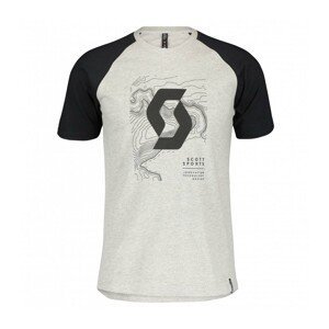 SCOTT Cyklistické triko s krátkým rukávem - ICON RAGLAN SS - šedá/černá M