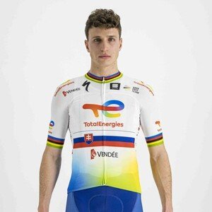 SPORTFUL Cyklistický dres s krátkým rukávem - TOTAL ENERGIES 2022 - modrá/žlutá/bílá/oranžová XL