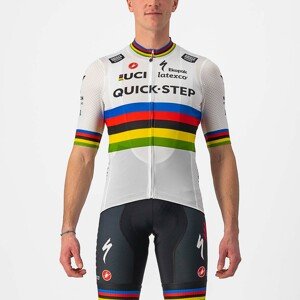 CASTELLI Cyklistický dres s krátkým rukávem - QUICK-STEP 2022 COMPETIZIONE - duhová/bílá M