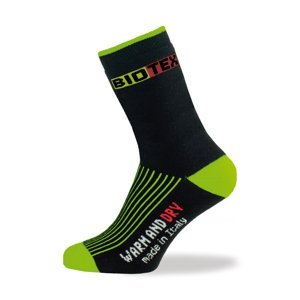 BIOTEX Cyklistické ponožky klasické - TERMO - černá/zelená 36-39