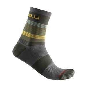 CASTELLI Cyklistické ponožky klasické - SCIA 12 - zelená/šedá S-M