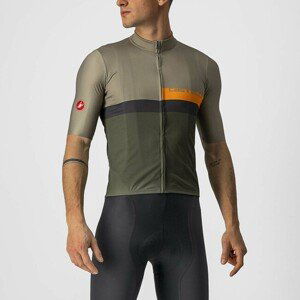 CASTELLI Cyklistický dres s krátkým rukávem - A BLOCCO - šedá/oranžová/zelená