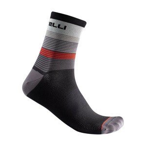 CASTELLI Cyklistické ponožky klasické - SCIA 12 - šedá/černá/červená S-M