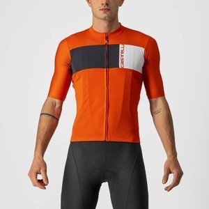 CASTELLI Cyklistický dres s krátkým rukávem - PROLOGO VII - oranžová/ivory/černá/béžová L