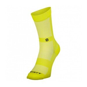 SCOTT Cyklistické ponožky klasické - PE NO SHORTCUTS CREW - žlutá