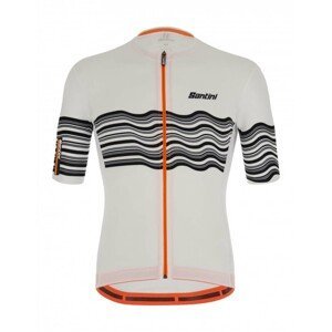 SANTINI Cyklistický dres s krátkým rukávem - TONO PROFILO - bílá/oranžová/černá XL