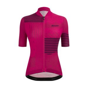 SANTINI Cyklistický dres s krátkým rukávem - GIADA OPTIC LADY - růžová/černá M