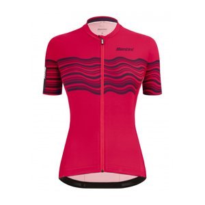 SANTINI Cyklistický dres s krátkým rukávem - TONO PROFILO LADY - černá/růžová M