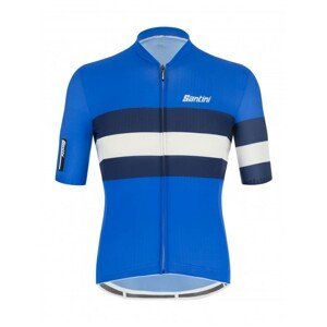 SANTINI Cyklistický dres s krátkým rukávem - SLEEK BENGAL - modrá/bílá L