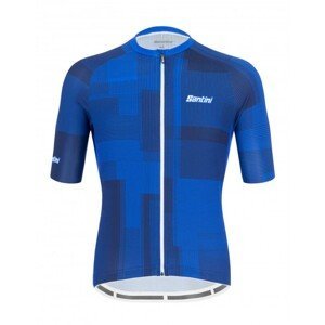 SANTINI Cyklistický dres s krátkým rukávem - KARMA KINETIC - modrá 2XL