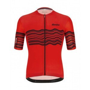 SANTINI Cyklistický dres s krátkým rukávem - TONO PROFILO - červená/černá 2XL
