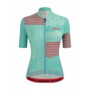 SANTINI Cyklistický dres s krátkým rukávem - GIADA OPTIC LADY - růžová/modrá 2XL
