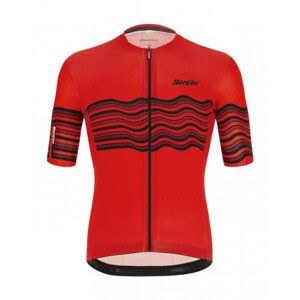 SANTINI Cyklistický dres s krátkým rukávem - TONO PROFILO - černá/červená XL