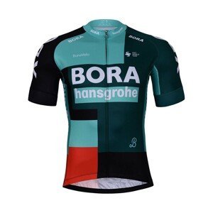 BONAVELO Cyklistický dres s krátkým rukávem - BORA 2022 - černá/červená/zelená