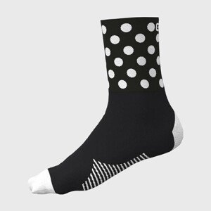 ALÉ Cyklistické ponožky klasické - BUBBLE - bílá/černá