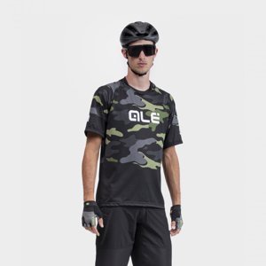 ALÉ Cyklistický dres s krátkým rukávem - STAIN OFF ROAD MTB - šedá/zelená/černá 2XL