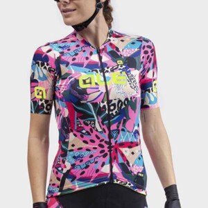 ALÉ Cyklistický dres s krátkým rukávem - PR-R KENYA LADY - světle modrá/růžová/béžová/modrá/fialová S