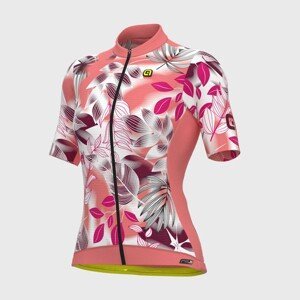 ALÉ Cyklistický dres s krátkým rukávem - PR-S GARDEN LADY - bordó/růžová/bílá XL