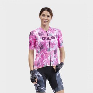 ALÉ Cyklistický dres s krátkým rukávem - PR-R AMAZZONIA LADY - růžová/bílá/šedá/bordó M