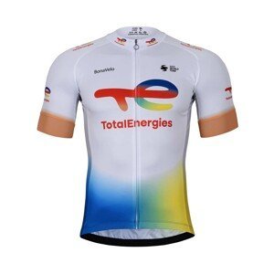 BONAVELO Cyklistický dres s krátkým rukávem - TOTAL ENERGIES 2023 - červená/modrá/bílá/žlutá S