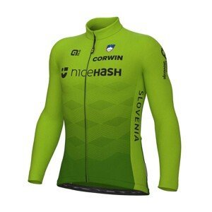 ALÉ Cyklistický dres s dlouhým rukávem zimní - SLOVENIA NATIONAL 22 - zelená