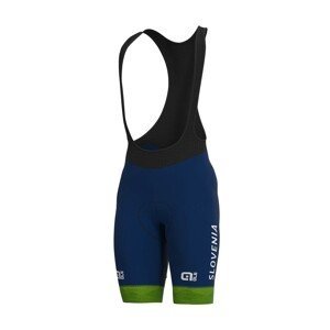 ALÉ Cyklistické kalhoty krátké s laclem - SLOVENIA NATIONAL 22 - modrá/zelená