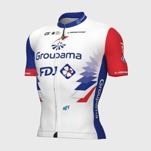 ALÉ Cyklistický dres s krátkým rukávem - GROUPAMA FDJ 2022 - bílá/červená/modrá 2XL