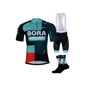 BONAVELO Cyklistický mega set - BORA 2022 - černá/zelená
