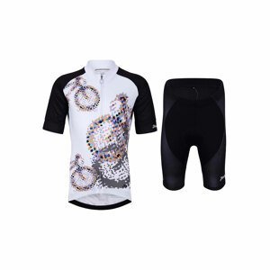 HOLOKOLO Cyklistický krátký dres a krátké kalhoty - BIKERS KIDS - černá/bílá