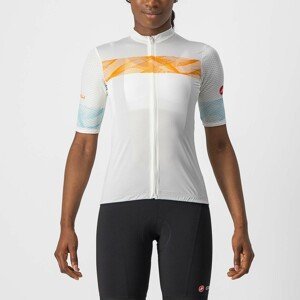 CASTELLI Cyklistický dres s krátkým rukávem - FENICE LADY - béžová/oranžová/ivory S