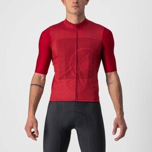 CASTELLI Cyklistický dres s krátkým rukávem - BAGARRE  - bordó/červená 3XL