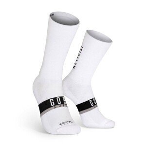 GOBIK Cyklistické ponožky klasické - SUPERB EXTRA LONG - bílá L-XL